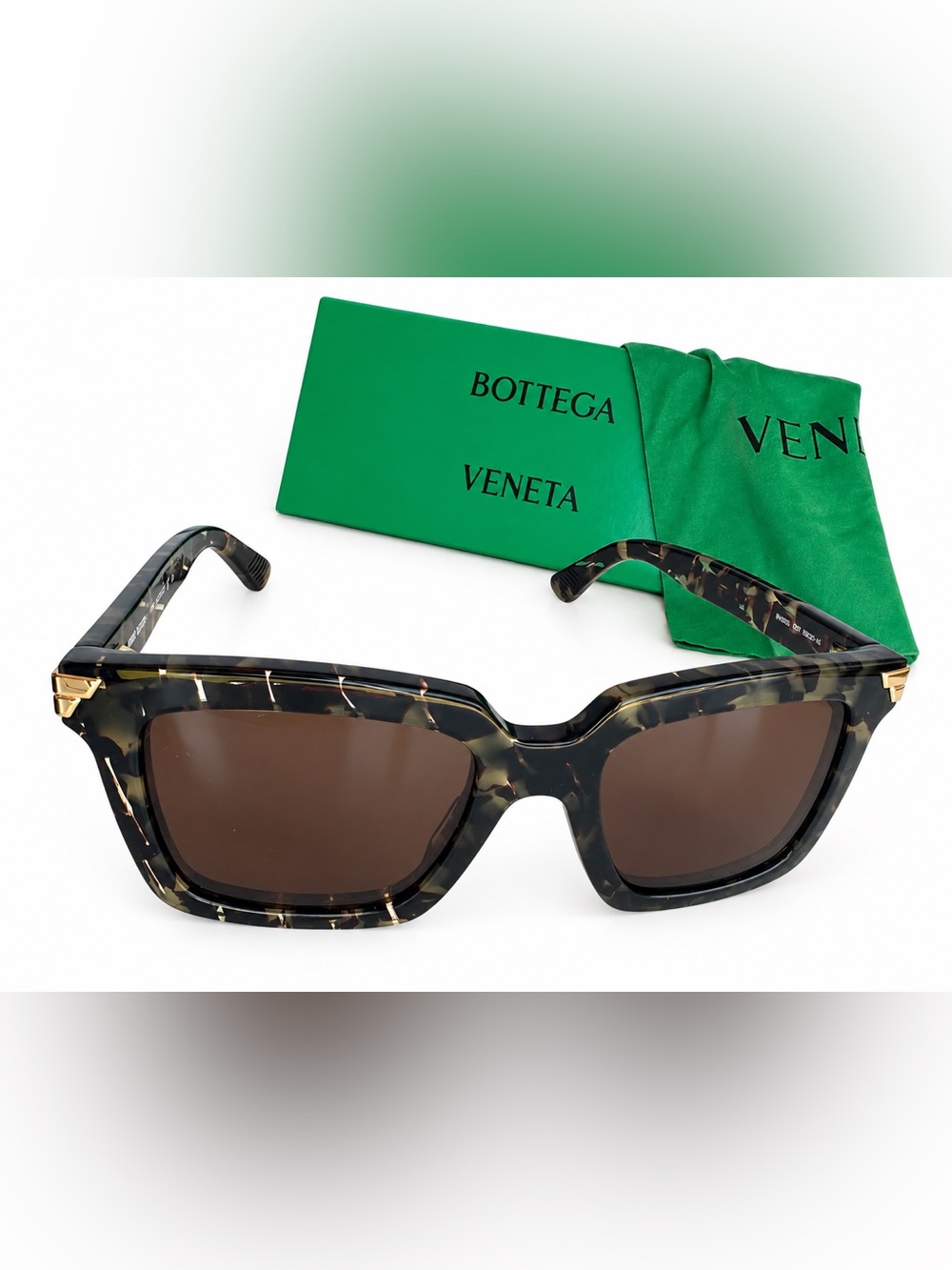 Bottega Veneta BV1005S 007 Havana Oversized Square Sunglasses 53mm